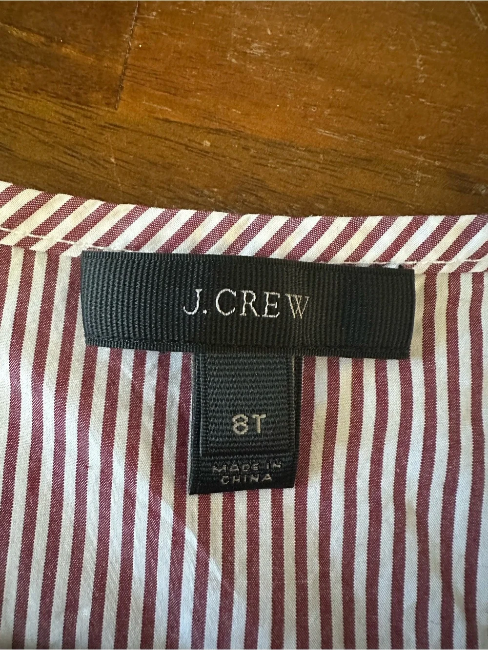 J Crew Margot red striped ruffle front tank top 100% cotton size 8 Tall GO116